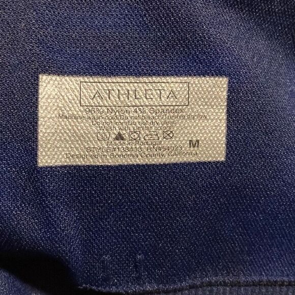 Athleta Subtle Tie-Dye Mid-Rise Pull On Compression Legging Navy Blue Medium - Picture 4 of 8